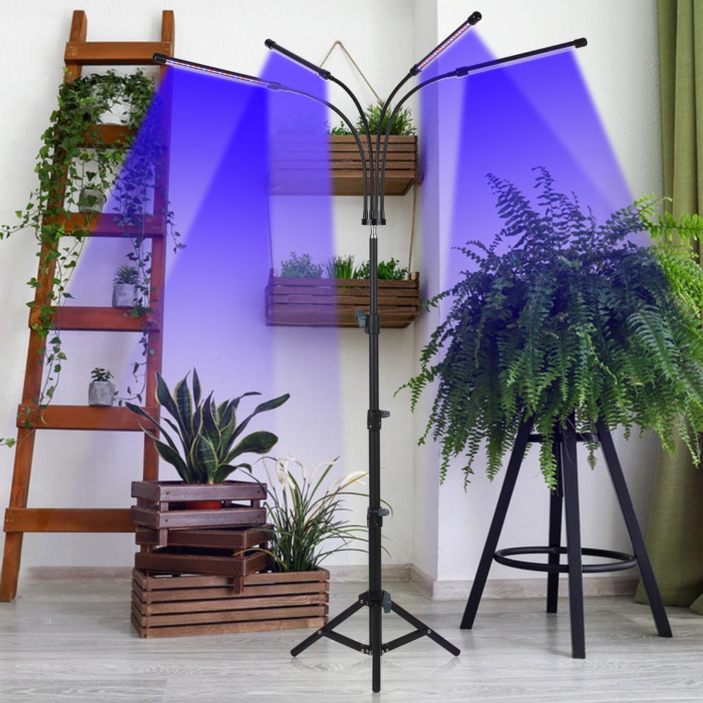 4-головочные светодиоды для выращивания растений с регулируемой подставкой-штативом Лампа для выращивания растений полного спектра 10