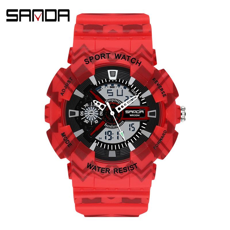 SANDA Waterproof Men's Watch Electronic Fashion Multifunctional Outdoor Watch Sports Watch