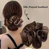Retro Simulation Silk Satin Skin Friendly High-end Feeling Ponytail Headband Temperament Hair Accessory