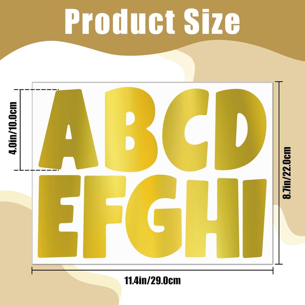 117 Pcs Bulletin Board Letters Large Letter Stickers 4 Inch Self Adhesive Vinyl Waterproof Alphabet Stickers for Poster Board Letters Mailbox