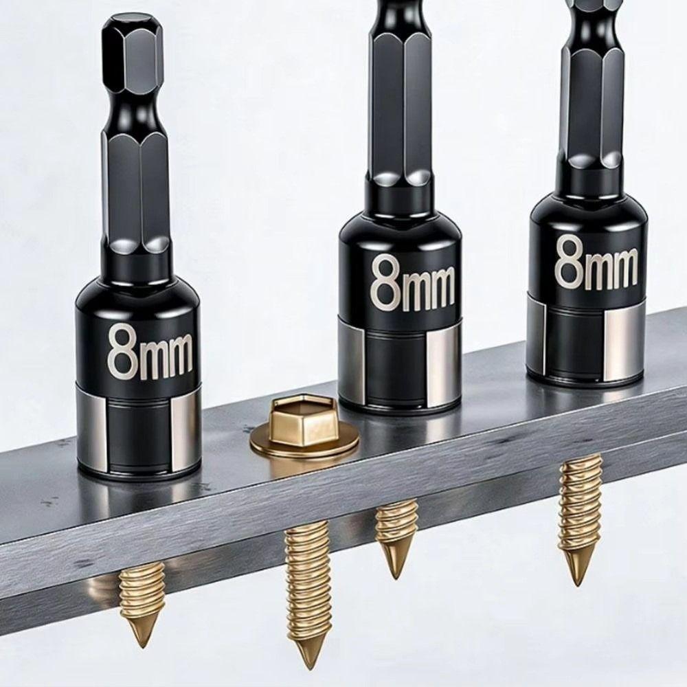 8pcs 8 Pieces Hex Shank Socket 8mm Size Socket Adapter Accessories Nut Screwdriver Home Maintenance