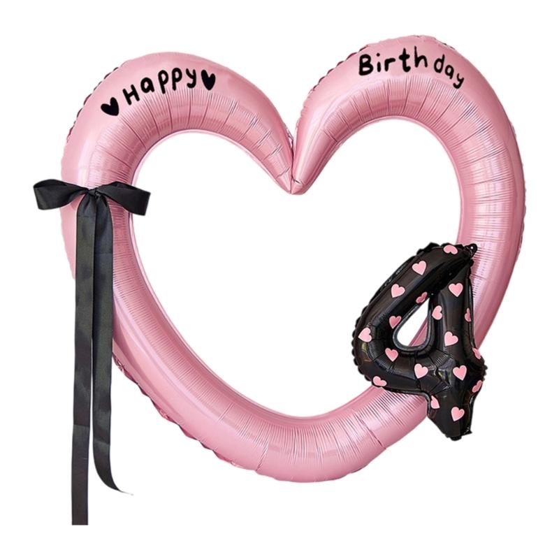 Oversized Heart Frame Balloon Birthday Balloon for Birthday Celebration Baby Showers Wedding Backdrops Embellishment