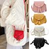 Children Small Crossbody Bag with Adjustable Shoulder Strap Tassel Decor Faux Leather Sweet Style