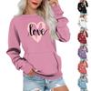 Women's Casual Valentine's Day Printed Pullover Plug Sleeve Sweatshirt With Pocket Top