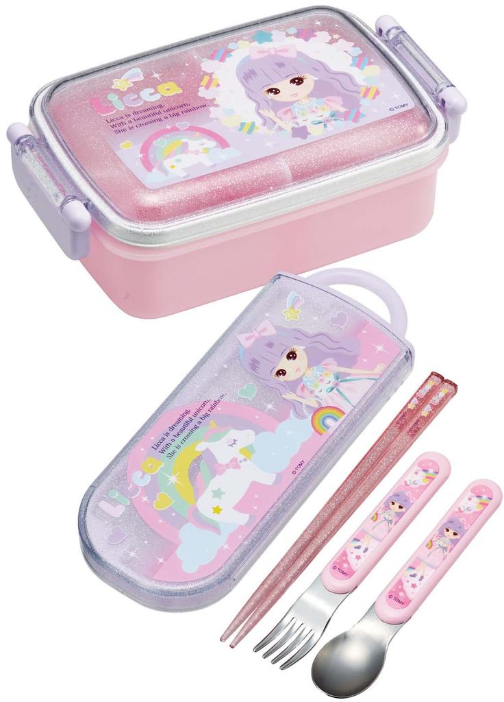 Skater Lunch with a Soft Single Made in Children's Box, 450ml, Dome-Shaped Lid, Tier, Japan, Licca-chan 23, Girl's RBF3ANAG-A