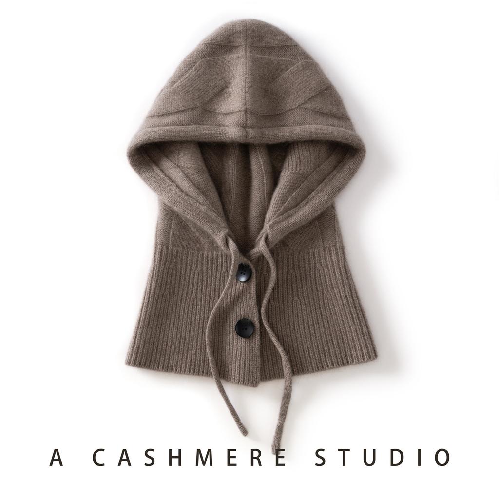 Hat scarf integrated hat cashmere autumn and winter new neck protection warm wool scarf foreign style knitted rafa hat