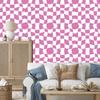 Wallpaper Casual Checkerboard White and Purple 50x1000