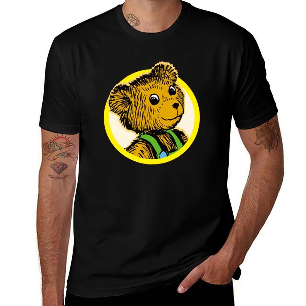 Corduroy Bear Tshirt Daily Wear Plain Short Sleeve Shirt