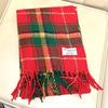 New Christmas Atmosphere Scarf Women's Winter Korean Retro Red Plaid with Warm Long Shawl Scarf