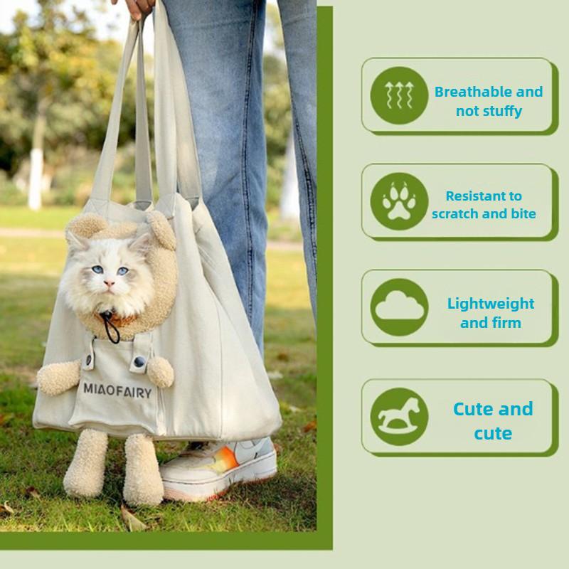 Портативный рюкзак для питомца для улицы, кроссбоди, на одно плечо, большой вместимости, сумка для кошки, удобный инструмент для переноски, открытый дизайн, дышащий, товары для переноски питомца