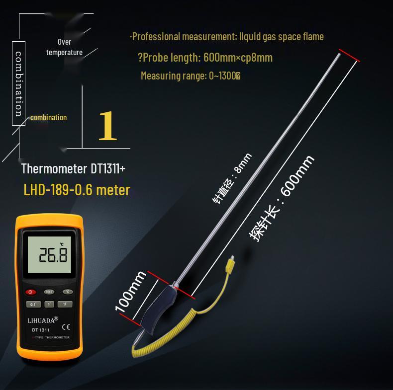 K-Type Digital Thermocouple Thermometer with Probe - High-Precision Industrial Temperature Meter.
