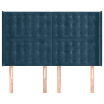 Headboard with Ears Dark Blue 147 X 16 X 118 128 Cm Velvet