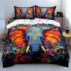 Colorful Elephant Floral Art Set Multiple sizes kid's and adults' bedroom Exquisite 3PC bedding set gift