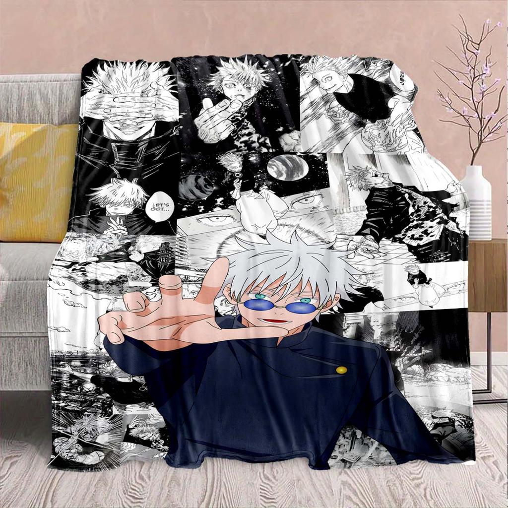Jujutsu Kaisen Flannel Lounge Blanket Warm Soft Cozy Throw Lightweight Sofa Bed Home Decor -QJY