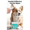 180ml Dog & Ear & Finger Wipes Finger Covers, Thickened Ear & Finger Covers, Natural Soothing Ear Cleaner, Effective in Removing Ear Wax (50 pcs)