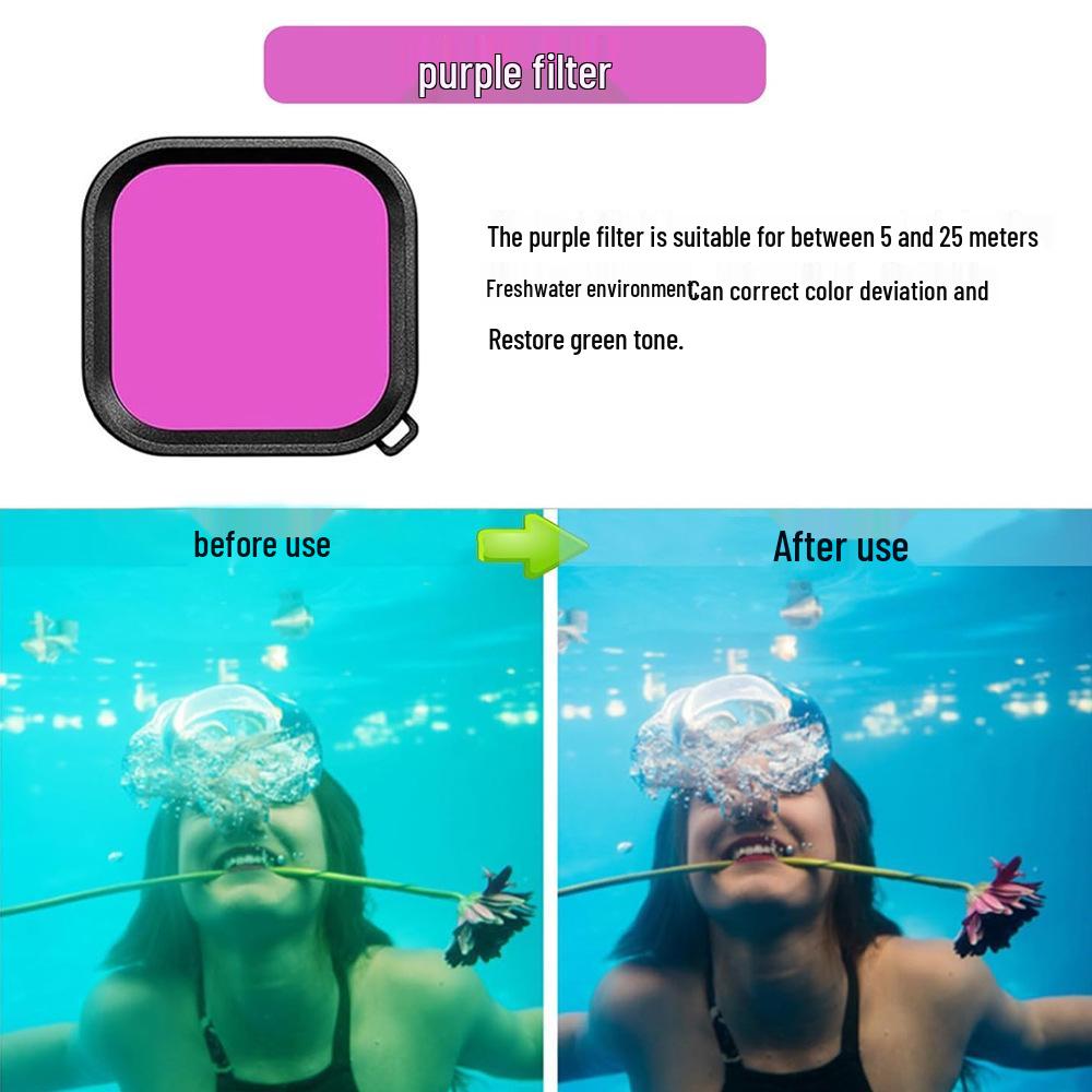 Водонепроницаемый бокс GoPro Hero 9-13 с трехцветными фильтрами - Аксессуары для дайвинга