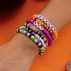 3Pcs Halloween Beaded Bracelet Set for Women Vintage Gothic Spider Ghost Pumpkin Skeleton Pendant Bangle Jewelry Gift