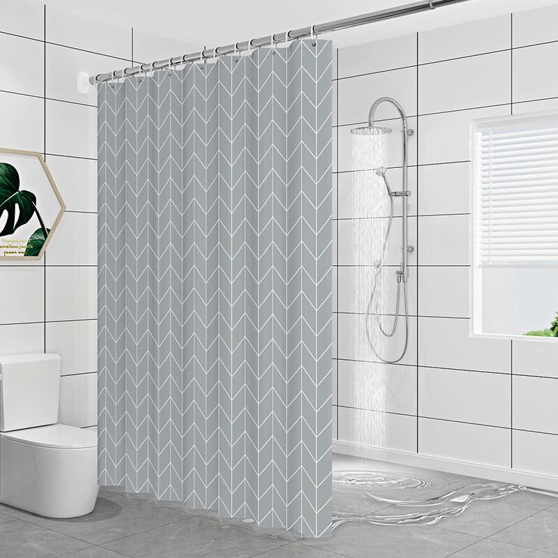 Handon Large Grid Waterproof Shower Curtain Set