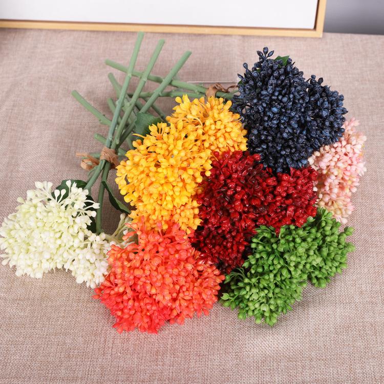 Simulated succulent rice fruit, soft rubber Fengxin fruit, plastic cauliflower home decoration