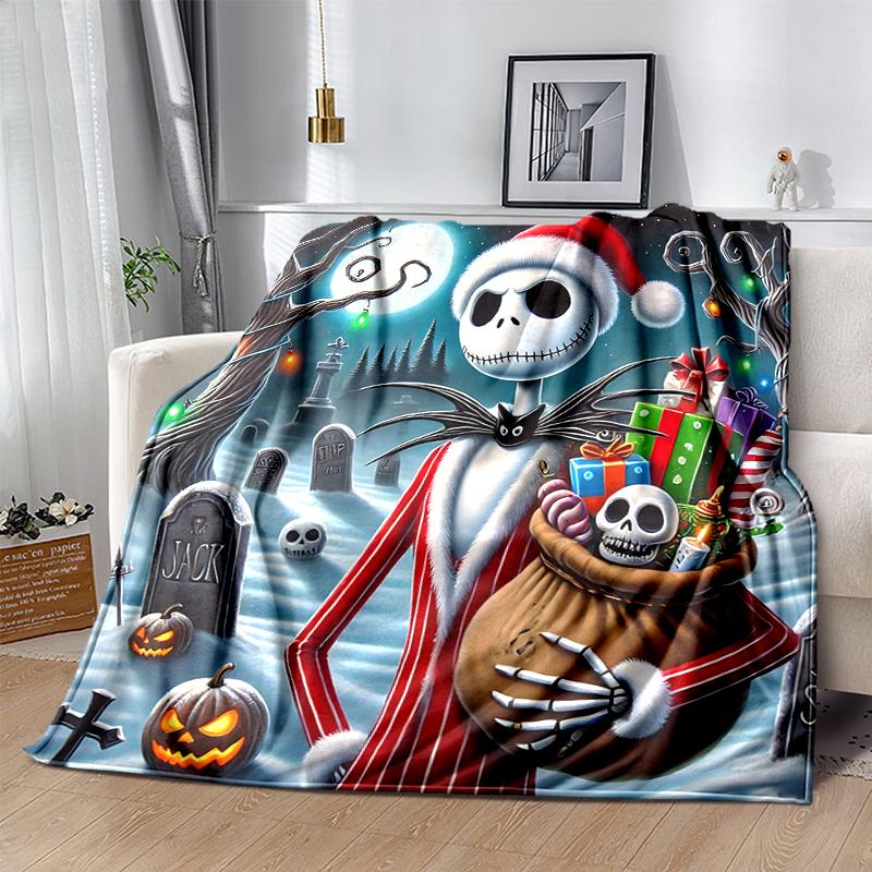1Pc Christmas Cemetery Blanket Soft And Comfortable Casual Warm Camping Travel Christmas Halloween Gift M921495