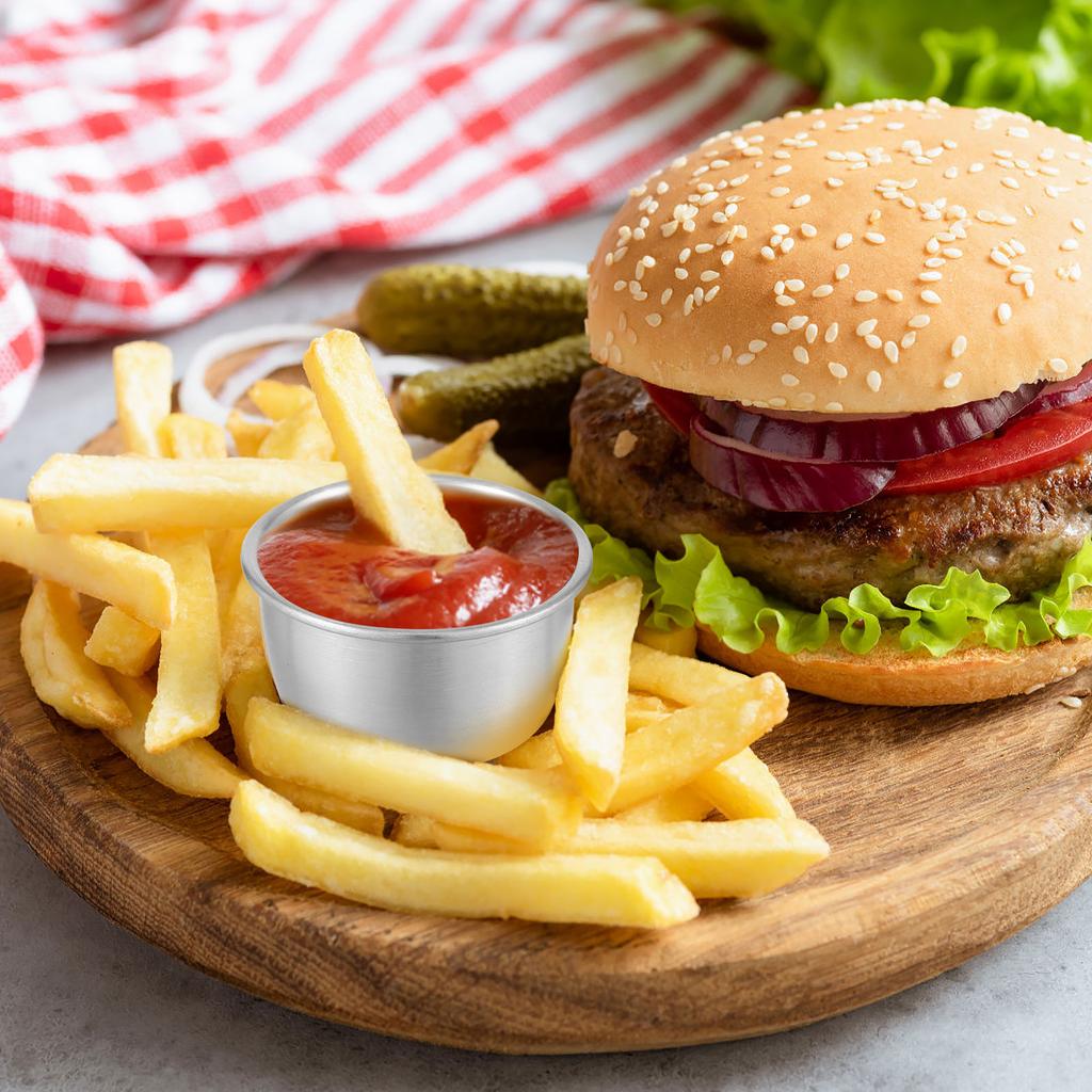 12 шт. Чаши для макания соуса, 304, круглые миски для соуса из нержавеющей стали, 45/55 мл, мини-многоразовые чашки для приправ, чашки для макания