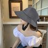 Женская шляпа от солнца с бантом, защита от УФ-лучей, шляпа-ведро с широкими полями и отверстием для хвостика, летняя пляжная шляпа для велоспорта на открытом воздухе, рыбалки, альпинизма