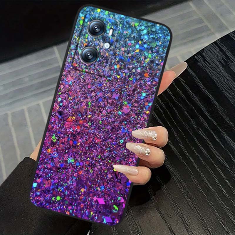 Сверкающие креативные узоры Для OPPO Reno 5 6 7 A96 A40 A58 Realme GT A74 A78 Neo2 A74 A78 Find X5 X3 X7 X8 Черный чехол для телефона