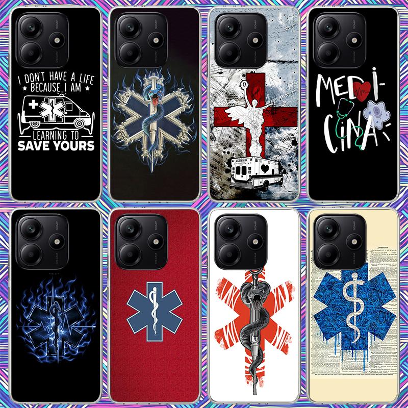 EMT EMS Medical Rescue Phone Case For Xiaomi Redmi Note 15 14 14S 13 12S 12 Pro Plus 11S 11 10S 10 4G Cover 11E 11T 5G Print Fun