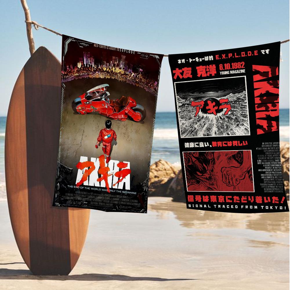 Akira Anime Microfiber Blanket Quick Drying Beach Towels Oversized Printing Super Absorbent Pool Towel Blanket