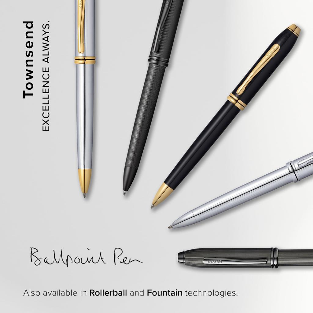 Cross Шариковая ручка Townsend Midnight Black на масляной основе NAT0042-62 (Официально импортировано)