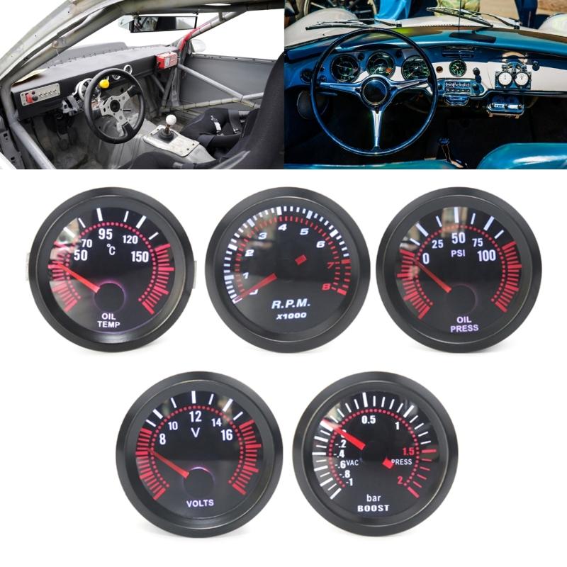 Автомобильный измеритель 12В Автомобильный датчик 2" 52мм Температура воды Температура масла Давление масла Уровень топлива Вольты Давление масла Измерительный прибор