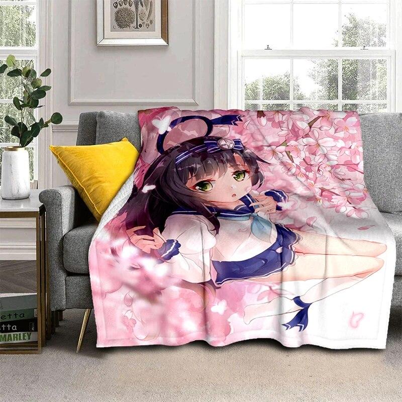 Hot Anime Sexy Girl Soft Plush Sofa Bed Throwing Cartoon Picnic Blankets Modern Flannel Blanket Gedruckt Bettdecke Geschenk Gift