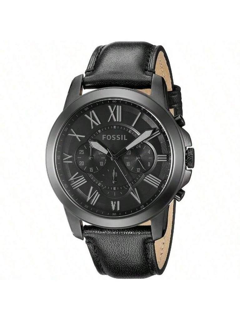 Fossil Мужские часы-хронограф Grant, Черный кожаный ремешок, Модель №. FS5132