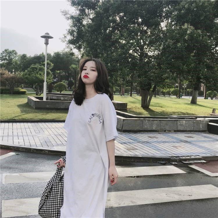 YYFS Женская мода лето весна 1/2 рукава О-образный вырез свободная талия повседневные платья