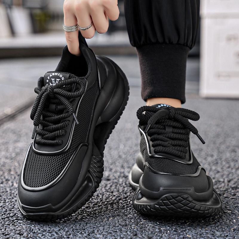 Модные кроссовки мужские летние на толстой подошве увеличивающие рост беговые кроссовки сетчатые дышащие легкие сетчатые туфли zapatillas deportivas hombres