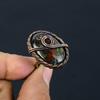 Dragon Blood Jasper Gemstone Copper Wire Wrapped Handmade Jewelry Ring For Gift