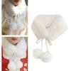 Women Scarf Hanfu Tie Closure Warm Collar Furry Neck Warmer Neckerchief Short Autumn Winter Neck Scarf