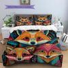 Fox Pattern Bedding Home Decoration Birthday Gift (1 * duvet cover + 2 * pillowcase, without core)