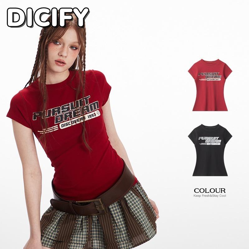 Женская модная повседневная блузка/рубашка DICFY с круглым вырезом и коротким рукавом