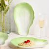 Creative Porcelain Plate Chinese Cabbage Shape Ceramic Homehold Tableware Vegetables Fish Fruit Salad Pasta Plates