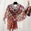Women Tassels Printed Scarf Thin Soft Line Viscose Long Shawl Luxury Designers Foulard Pareos Muslim Female Turban