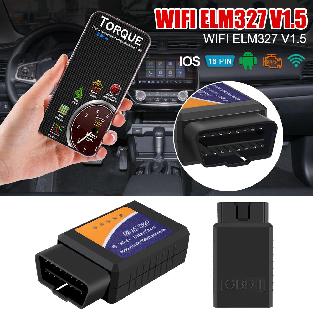 ELM327 WIFI V1.5 автомобильный считыватель кодов неисправностей OBDII адаптер OBD2 сканер автоматический диагностический инструмент сканирования автомобильные аксессуары для IOS Android 1 шт.