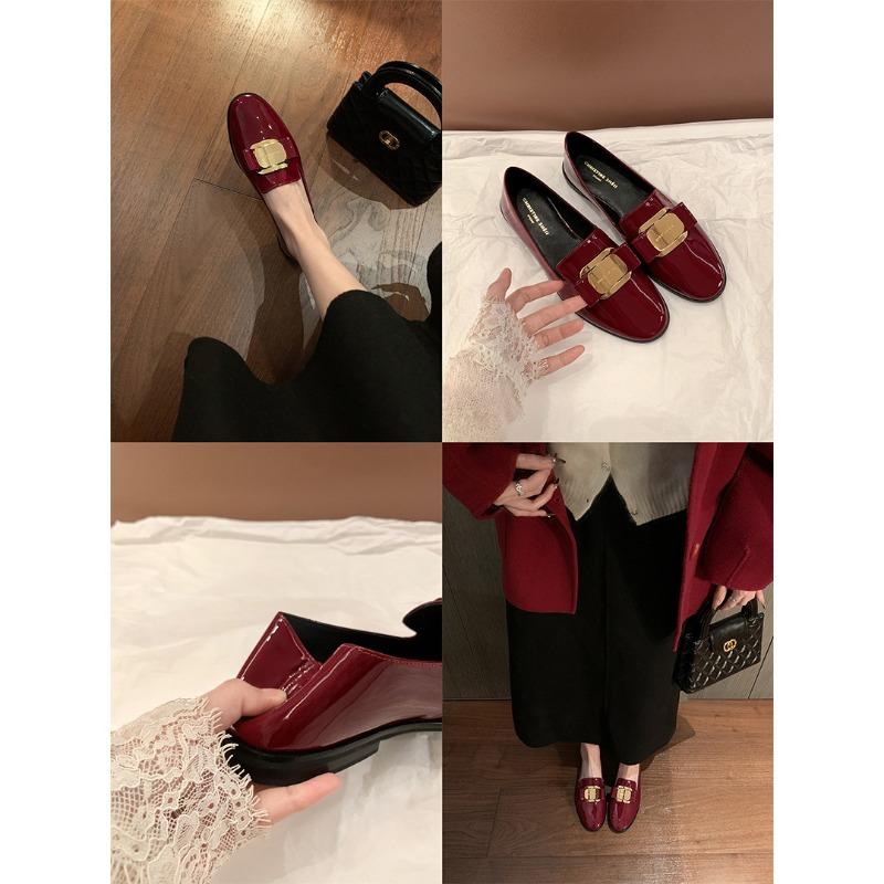 Версия из овчины Fira Manor очень мягкие золотые пряжки для ленивых людей для поездок на работу в женских маленьких кожаных туфлях