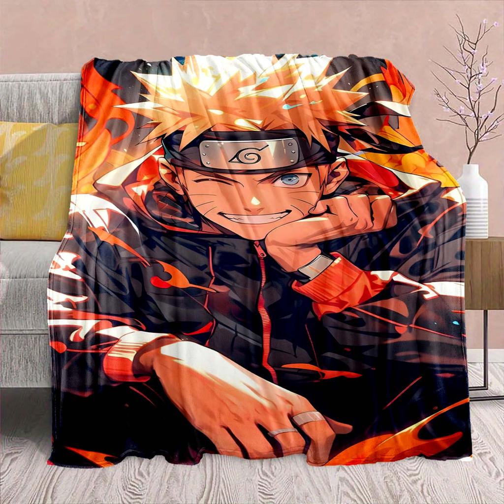 Naruto Anime Flannel Blanket - Soft Warm Perfect for Sofa, Bedding Camping Travel Office Home Decor 