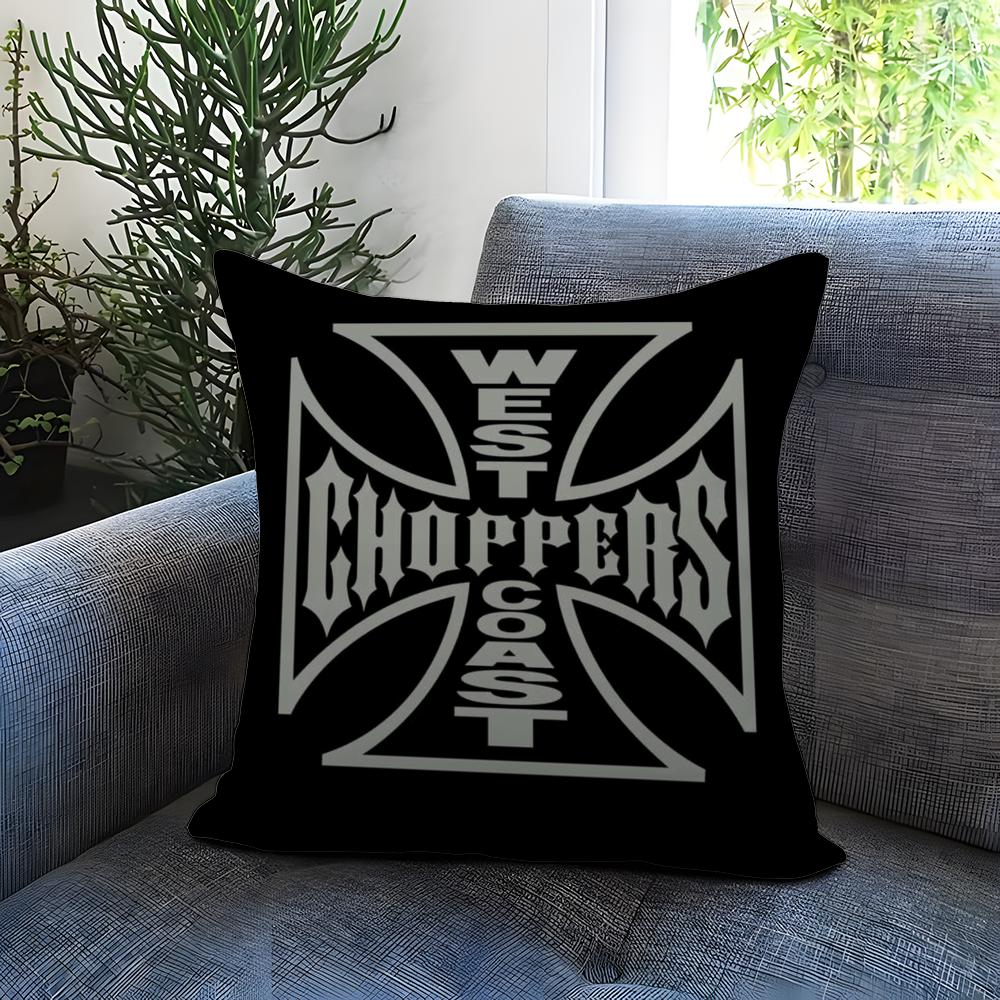 W-West Coast C-Choppers Cushion Cover Comfortable Reversible Pillow Cover Ideal for Car Sofa Bedroom & Beyond