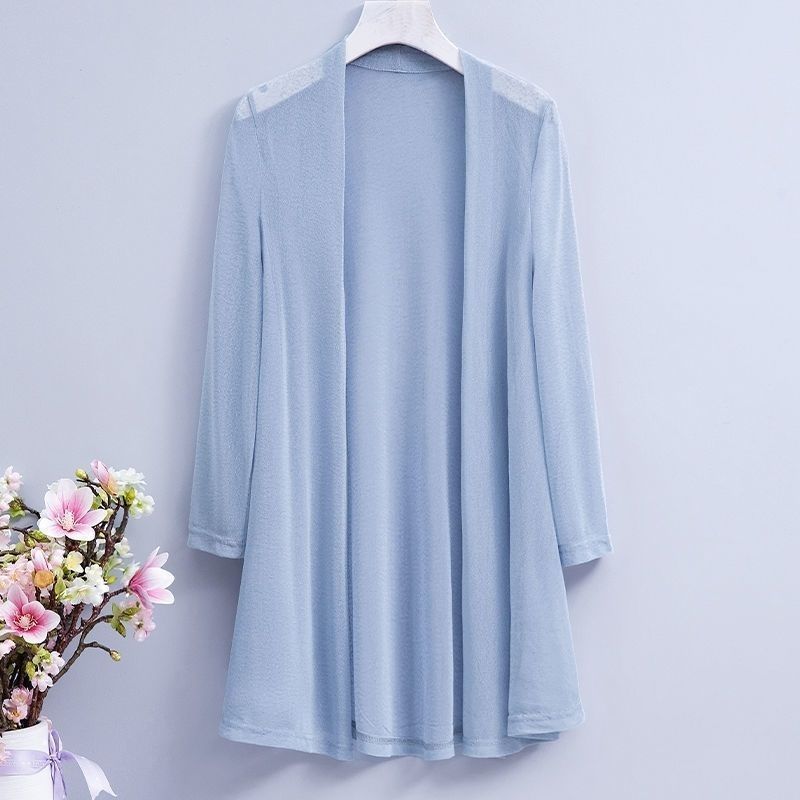 Летняя одежда для защиты от солнца для женщин, длинный сетчатый платок с длинными рукавами, внешний кардиган