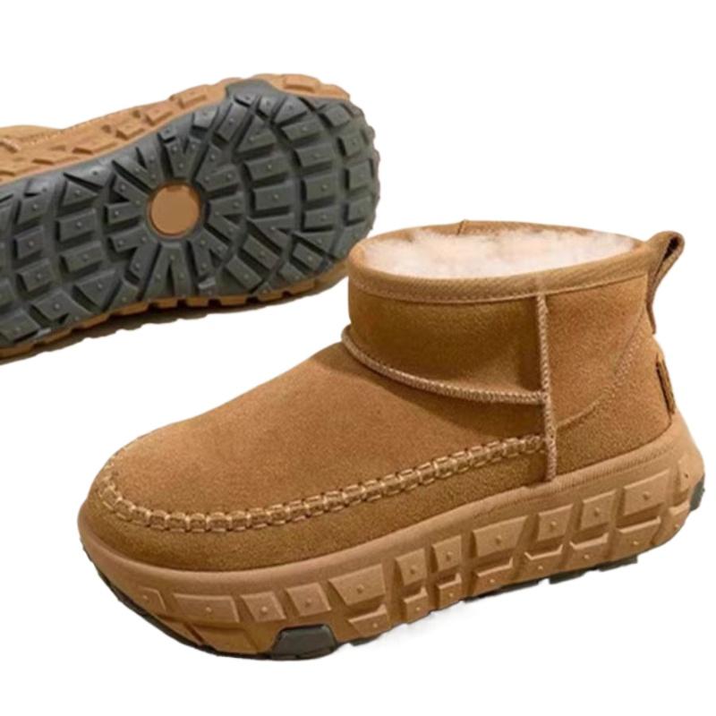 Fashion Fashion Slip-on Ankle Boots Hot Sale Round Toe Winter Plus Velvet Keep Warm Snow Boots Fashion Shoes for Women Platform Boots