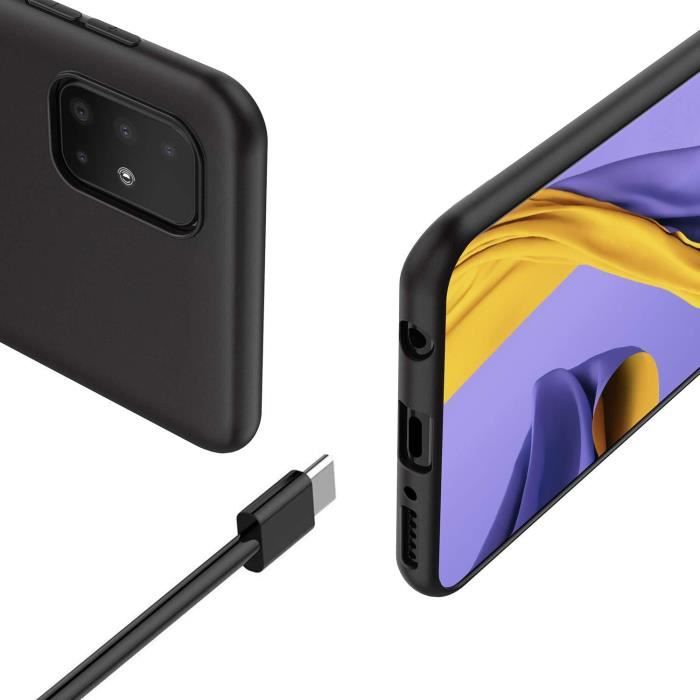 Coque de protection - Toproduits® - Samsung A51 - Noir - Verres trempés - Souple