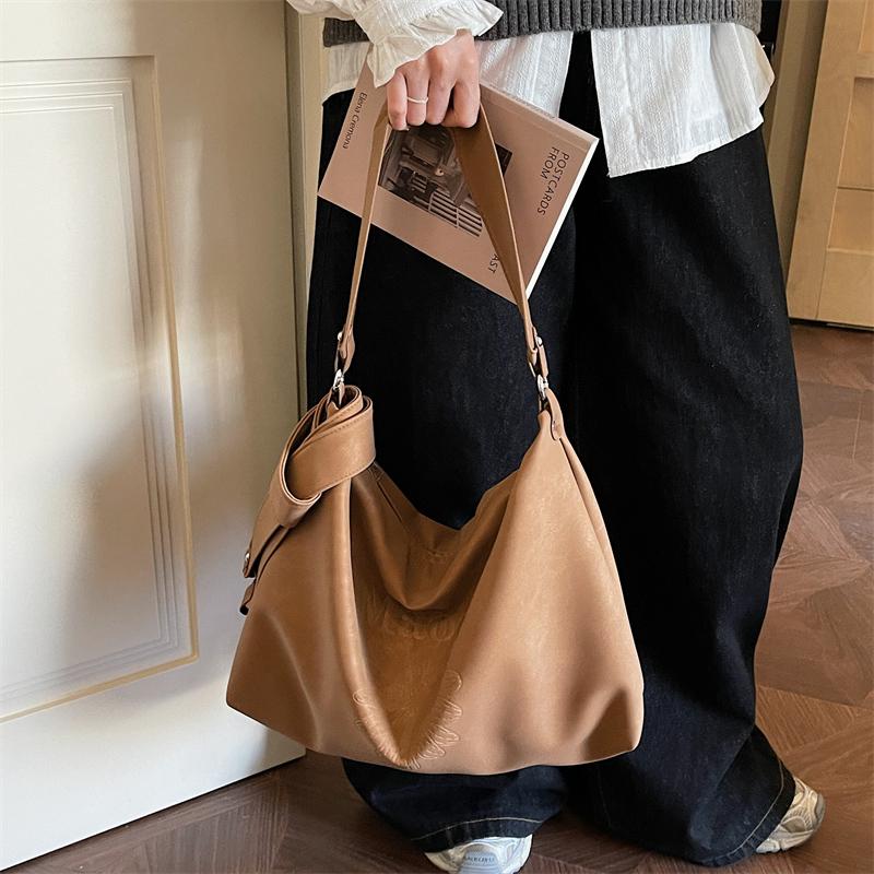 Модная женская сумка-хобо из ПУ-кожи с акцентным регулируемым ремнем, большая вместимость, повседневная сумка для поездок на работу, повседневной жизни, путешествий, покупок и других случаев