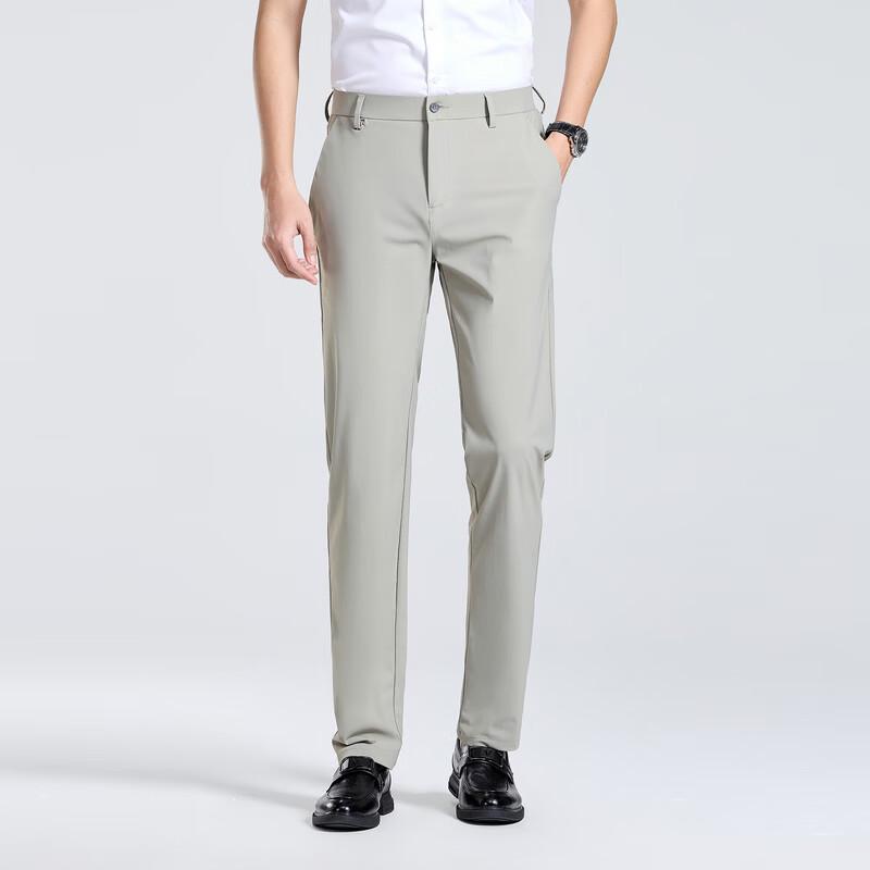 Мужские летние брюки прямого кроя из ледяного шелка в стиле business casual